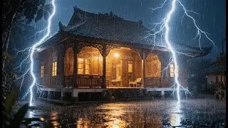 Insomnia Relief in 3 Minutes, Sleep fast with Torrential Rain on Tin Roof & Thunder Sounds at Night
