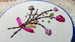 آجي تعلمي طرز بشرائط ستان كيجي رائع 💖💖💖handemade embroidery