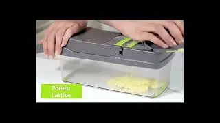 16-in-1 Multi-Function Vegetable Choper, Dicer, Slicer, Grater, Salad Maker Set & BONUS Garlic Press