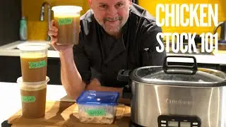 Easy Slow Cooker Chicken Stock ~ Bone Broth Recipe ~ Cheoff Geoff