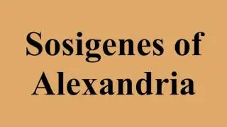 Sosigenes of Alexandria