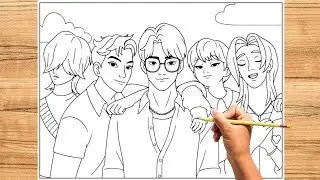 Drawing Sketching Cool Saja Boys Kpop Demon Hunters