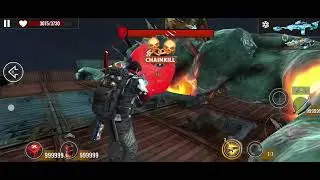 Defeating the giant Boss in the raid boss operation in Zombie hunter: offline games (Day 2)