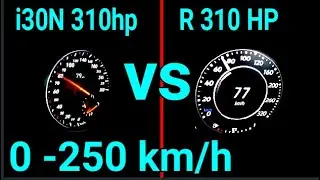 Hyundai i30 n 310 hp  vs VW Golf R  310  hp  drag race Souns 0-250 km/h