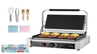VEVOR Commercial Panini Grill 1800W Electric Sandwich Panini Maker Stainless Steel