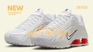 Nike Shox R4 White/Silver/Black/Red Men's/Shoe/Trainers/Sneaker - AR3565-103