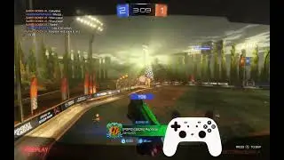 Playing Rocket league with Stadia Controller Overlay