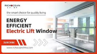 Villa Patio Large Aluminum Double Glass Electric Lift Windows Vertical Sliding Window#smart window