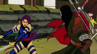 Morph turning into Colossus, Lady Deathstrike and Psylock | Xmen '97