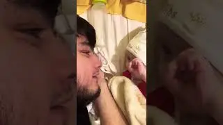 little baby playing with dada nose she is so excited😂 #funnymoments #funniestvideo#familylove #cute