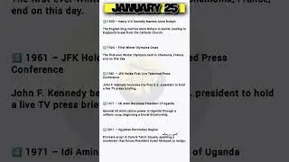 January 25 &ndash; Major Events in History #diveinfact #staticgk #currentevents