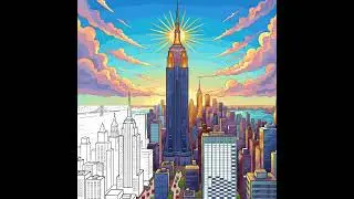 NY skyline- colouring by numbers with @TheColourGrid
