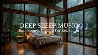 Relaxing Piano + Rain in Bedroom Forest | Peaceful Sleep Music, Meditation Focus & Stress Relief #03