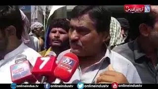 Farmers' held protest rally over lake of irrigation water in Qazi Ahmed