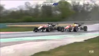 FIA F3 European Championship 2016. Race 3 Hungaroring. Maximilian G&uuml;nther & George Russell Crash