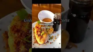 Golden Summer Rolls with Peanut Sauce 🥜 #asianfood #snacks #summerrolls #vietnamese
