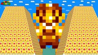 What If Gold Mario Had Two Mega Mushroom Power-Up Towers in Super Mario Bros.?