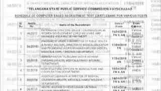 TSPSC 2018 CBRT EXAM CENTRES NOTIFICATION