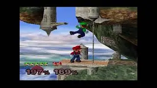Super smash bros melee Luigi vs Mario giant