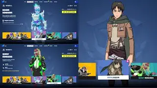 Fortnite SEASON 2 Battle Pass Bonus, Quest & Eren Jaeger Rewards Showcase!