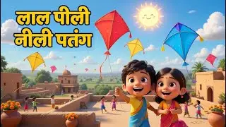 🪁 लाल पीली नीली पतंग | Happy Kite Song for Kids