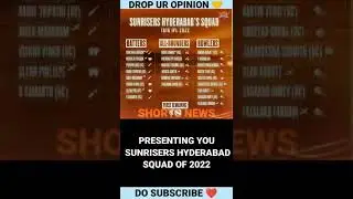 Sunrisers Hyderabad Squad 2022 😳😱💪 #srh #tataipl2022 #kanewilliamson #srhowner #orangearmy