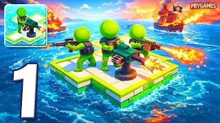 War of Rafts: Crazy Sea Battle - Gameplay Walkthrough Part 1 - Raft War Battle Ocean (Android, iOS)