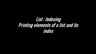 List Indexing Python