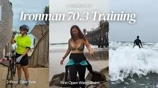 A Weekend of REALISTIC Ironman 70.3 training | & My FIRST Open Water Swim (DISASTER)