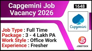 Capgemini Job Vacancy 2026 | Job For Fresher | Full Time Jobs | Network Engineer Jobs