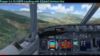 Prepar 3.4.19 VQPR Landing with EZdok2 Horison line