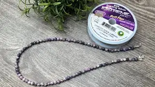 Quick Necklace Using Faceted Agate Beads from @beebeecraft and Beading Wire from @SoftFlexCompany