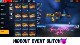 I Got free Permanent Gun skin Through Glitch🤣😱 | Free Fire Hideout Event Glitch😵 | FF Glitch🤯