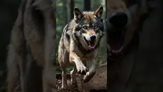 Epic Chase: Dirt Biker Faces a Wolf in the Forest! #animals #wolf #motocross  #imagetovideo #aiklan