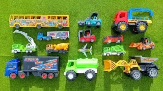 MENGUMPULKAN MAINAN. MOBIL TANGKI, TRUCK DEREK, TRUCK SLENDER, EXCAVATOR, TRUCK SAMPAH, MOBIL BOX.