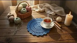 How To Make A Crochet Round Coaster ( Right Handed )