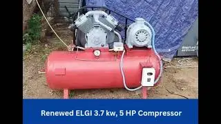 Renewed ELGI 3.7 kw, 5 HP Compressor| Ready For Sale in Coimbatore, Tamil Nadu, India.
