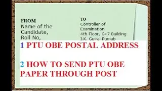 PTU SPEED POST FOR OBE