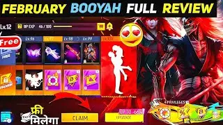 February Booyah Pass Review 🥳🤯| 😍 Free fire Valentine's Day Event Free Rewards 