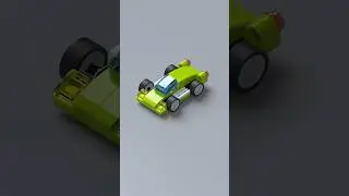 Brick mini green racing car