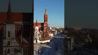 Bialystok. Central square. Drone video.  #drone #cityaerialview #4k