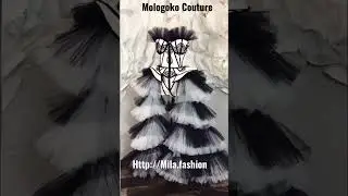 Mologoko Couture Chapel Window collection black and white corseted gown now at  