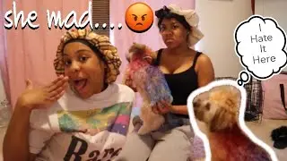 DYING my PUPPY 4 COLORS! *PRANK on TWIN* she so mad..
