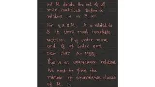 NBHM Problem | Equivalence relation | Matrices | Rank | Linear Algebra 