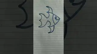 Easy and Simple Fish Drawing Techniques Using Number 3 #shorts #drawing #fish #trending #art #viral