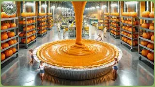Millions Of Pumpkin Pies Processed Inside Massive Factory – Pumpkins Harvesting & Processing
