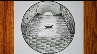 Very Nice Circle Drowning Art || Scenery Pencil Biutiful Art || Drawing Viralvideo || Easy Art 