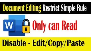 How to Restrict Editing your document in Microsoft word? Disable file Editing, Copy & Paste