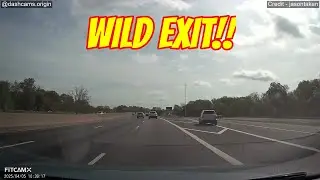 Epic Dashcam: Driver's Unbelievable Exit Maneuver! #dashcams