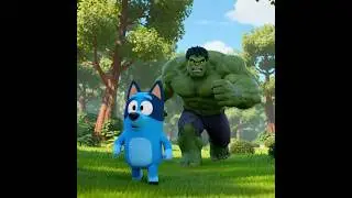 💥 Bluey vs Hulk Realistic Battle | Cartoon Bluey in Real Life Fight Scene!